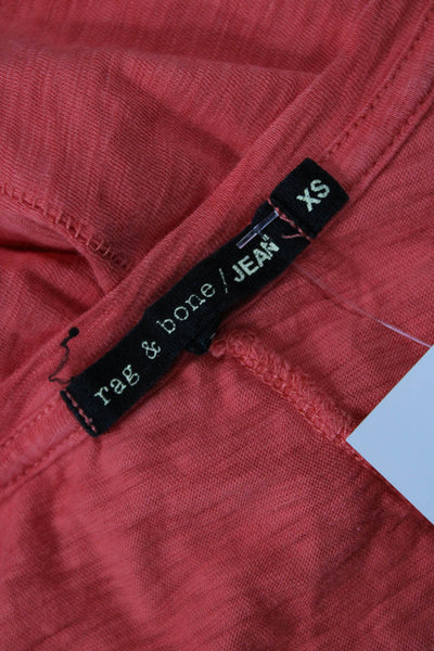 Rag & Bone Womens Basic Jersey T-Shirt Red Cotton Short Sleeve Size XS
