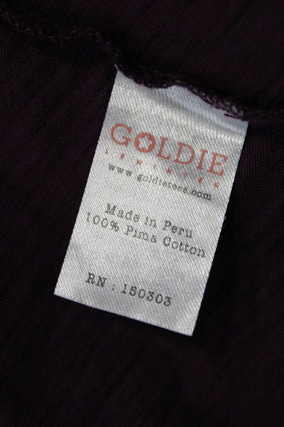 Goldie Womens Basic Purple Crew Neck Pima Cotton Short Sleeve T-Shirt Size XS