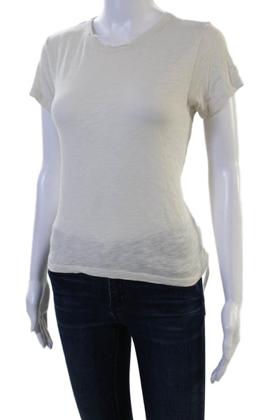 Velvet Womens Basic White Crew Neck Short Sleeve T-Shirt Size S