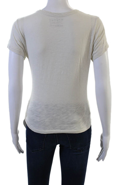Velvet Womens Basic White Crew Neck Short Sleeve T-Shirt Size S