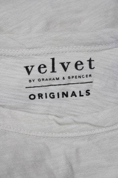 Velvet Womens Basic White Crew Neck Short Sleeve T-Shirt Size S