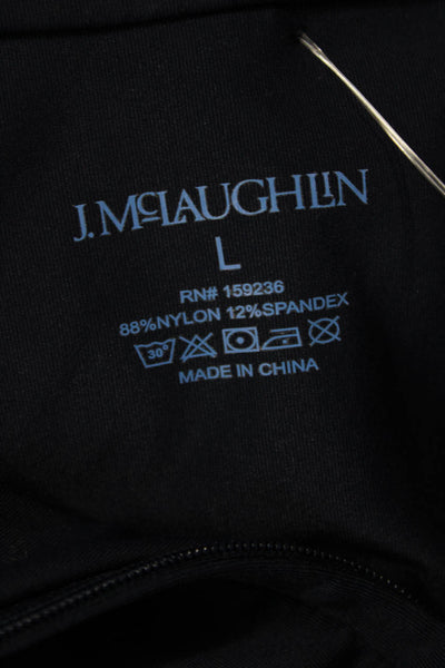 J. Mclaughlin Womens Basic Mock Neck Zip Hoodie Dark Blue Size L