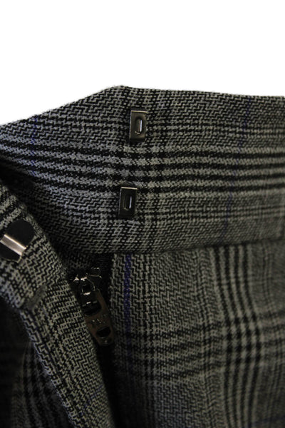Rebecca Taylor Unisex Ankle Dress Pants Dark Gray Plaid Hook & Eye Size 6