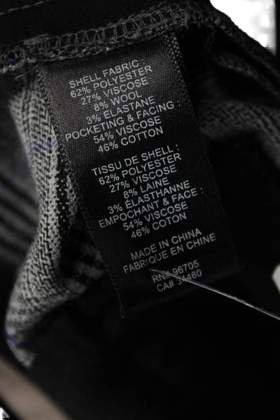 Rebecca Taylor Unisex Ankle Dress Pants Dark Gray Plaid Hook & Eye Size 6