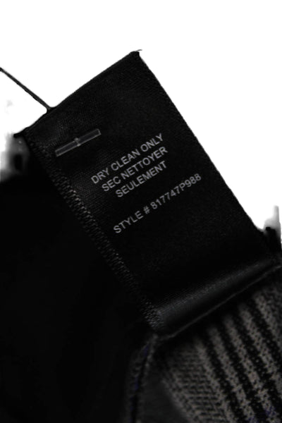 Rebecca Taylor Unisex Ankle Dress Pants Dark Gray Plaid Hook & Eye Size 6