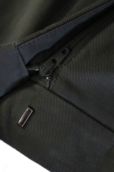 Vince Unisex Green Cropped Ankle Khakis Dress Pants Cotton Spandex Size 6