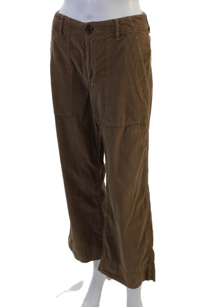 Velvet by Graham & Spencer Unisex Cropped Cargo Pants Brown 100% Cotton Size 4