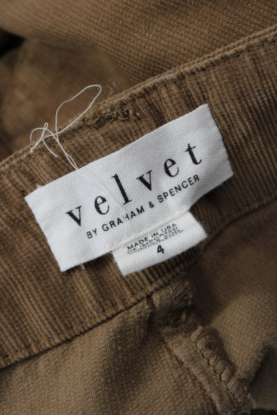 Velvet by Graham & Spencer Unisex Cropped Cargo Pants Brown 100% Cotton Size 4