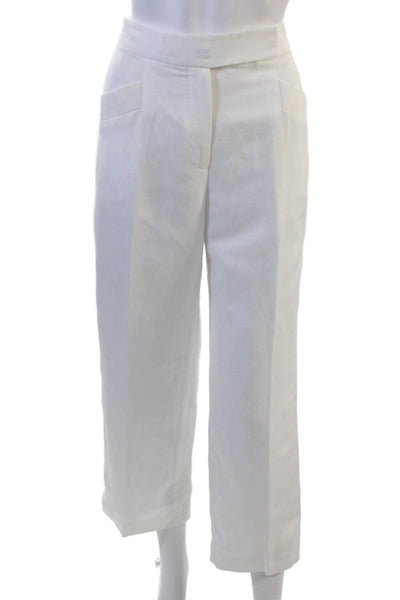 Vince Women Dark Blue Cropped Ankle Dress Pants Cotton Blend Button Size 6