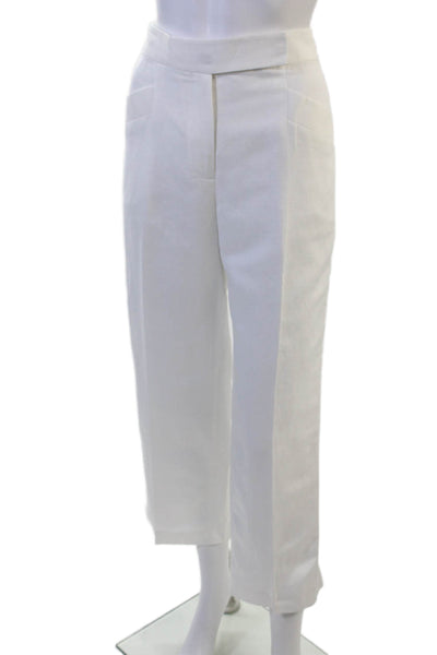 Vince Women Dark Blue Cropped Ankle Dress Pants Cotton Blend Button Size 6