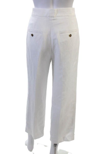 Vince Women Dark Blue Cropped Ankle Dress Pants Cotton Blend Button Size 6
