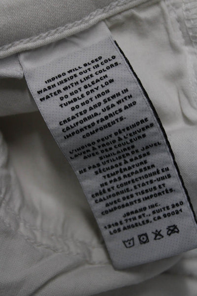 J Brand Women Cropped Ankle White High Rise Jeans Button 26 Inseam Size 28