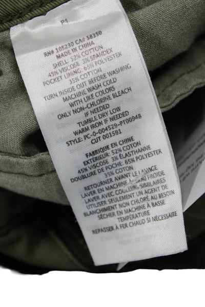 Current/Elliott Women Cropped Ankle Chino Khakis Green Size 27