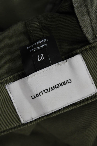 Current/Elliott Women Cropped Ankle Chino Khakis Green Size 27