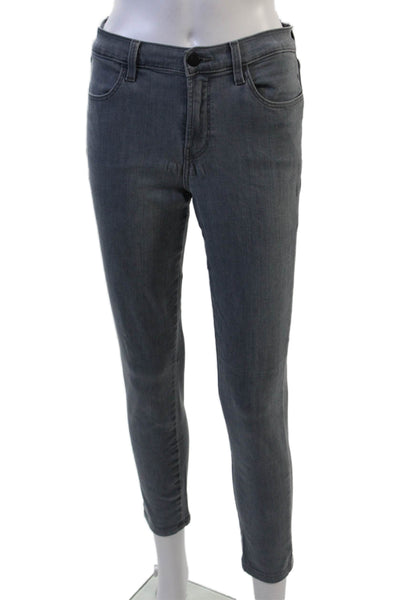 J Brand Womens Skinny Cropped Ankle Jeans Gray High Rise Size 28
