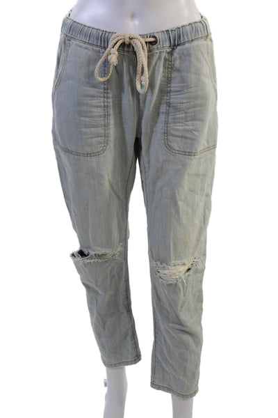 One Teaspoon Women Cropped Jogger Gray High Rise Pants Size S