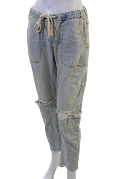 One Teaspoon Women Cropped Jogger Gray High Rise Pants Size S
