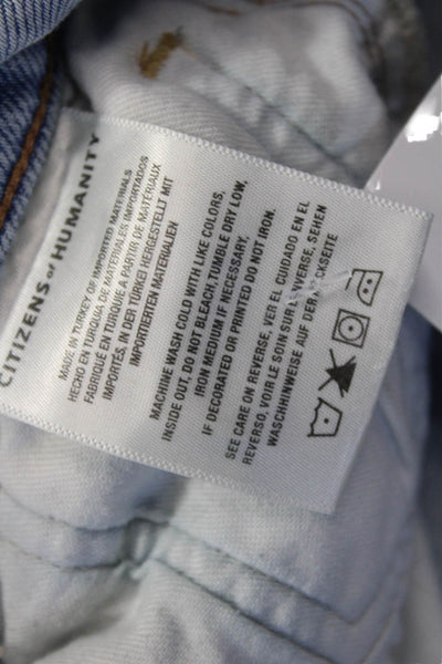 Citizens of Humanity Womens Ankle Cropped Jeans Light Blue High Rise Size 28