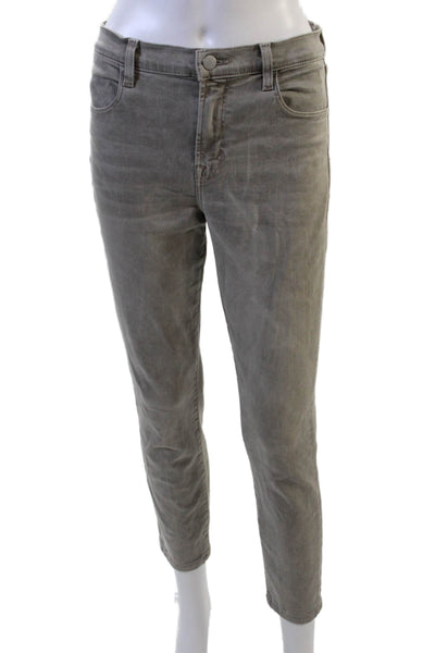 J Brand Womens Ankle Cropped High Rise Gray Jeans Size 28