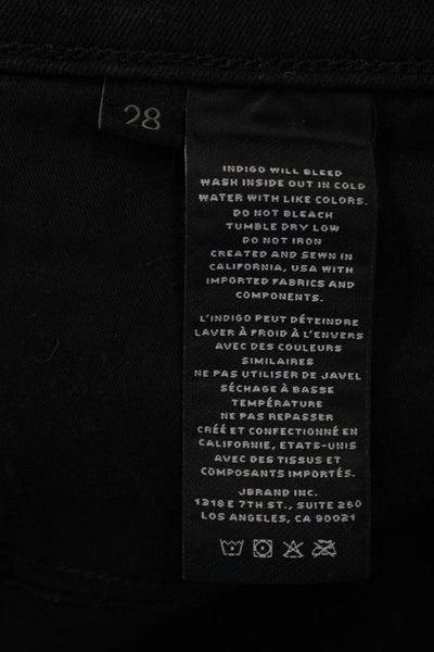 J Brand Women Cropped Pants Black High Rise Button 26 Inseam Size 28