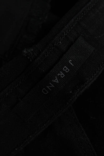 J Brand Women Cropped Pants Black High Rise Button 26 Inseam Size 28