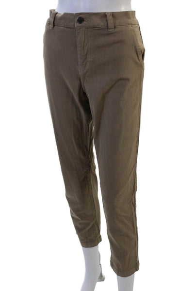Current/Elliott Unisex Brown Cropped Ankle Chino Khakis Size 27