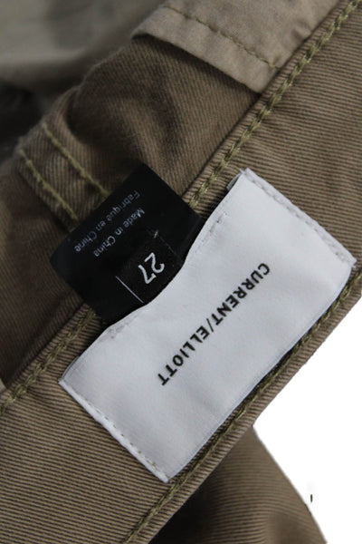 Current/Elliott Unisex Brown Cropped Ankle Chino Khakis Size 27