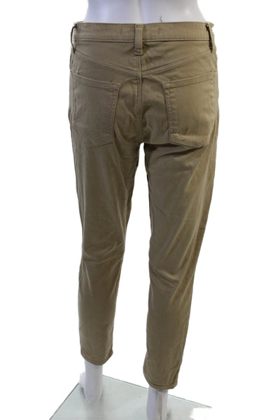 J Brand Women Cropped Ankle Khakis Beige Button Size 28