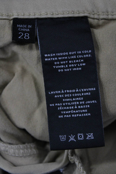 J Brand Women Cropped Ankle Khakis Beige Button Size 28