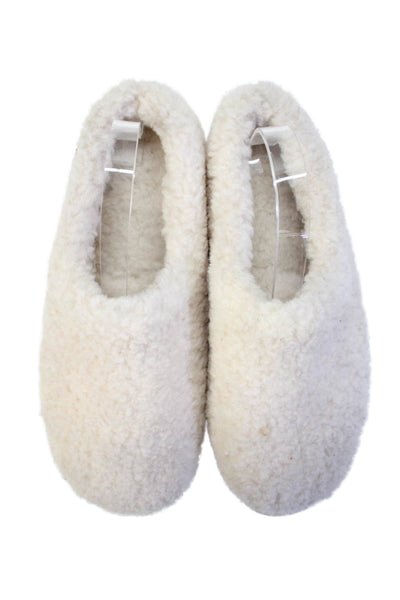 Emu Australia Womens Merino Wool Slide-On Slippers Solid White Size 11