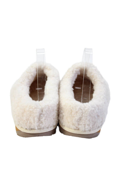 Emu Australia Womens Merino Wool Slide-On Slippers Solid White Size 11