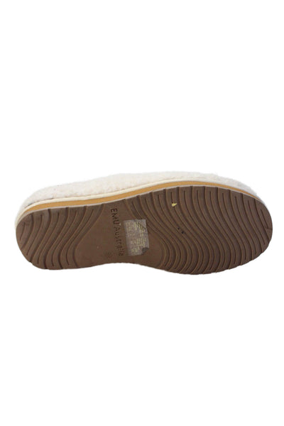 Emu Australia Womens Merino Wool Slide-On Slippers Solid White Size 11