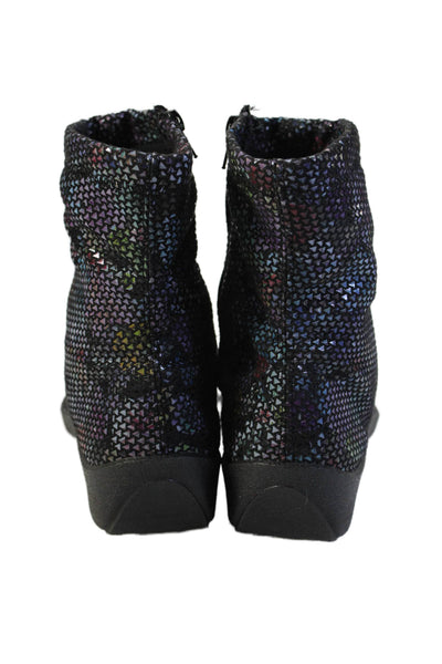 ARcopedico Womens Geometric Zippered Casual Ankle Boots Multicolor Size 12