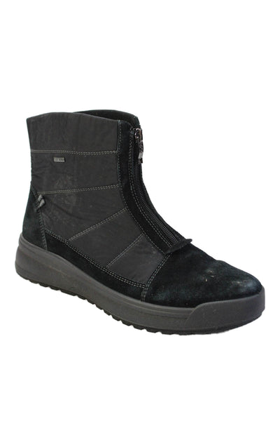 Ara Womens Suede Zippered Winter Snow Ankle Boots Solid Black Size 8.5