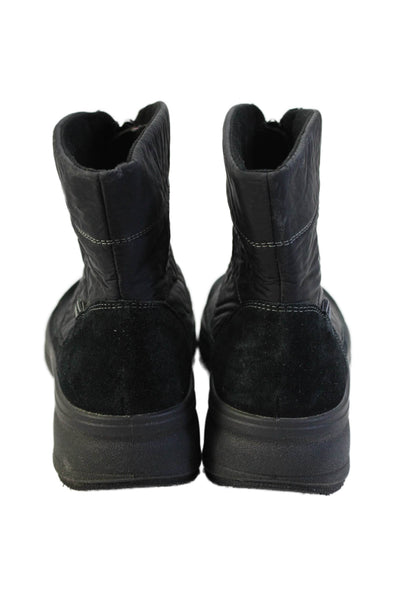 Ara Womens Suede Zippered Winter Snow Ankle Boots Solid Black Size 8.5