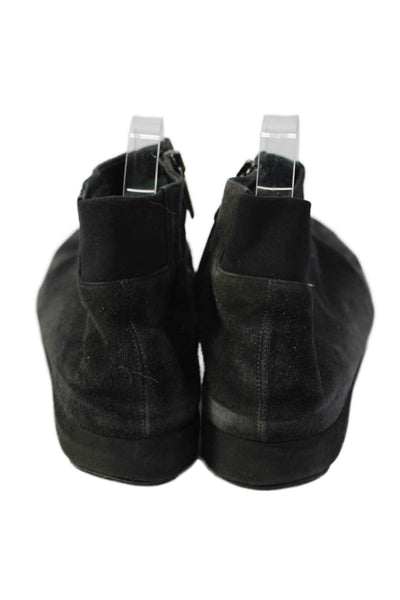 Thierry Rabotin Womens Suede Zippered Ankle Boots Solid Black Size 12