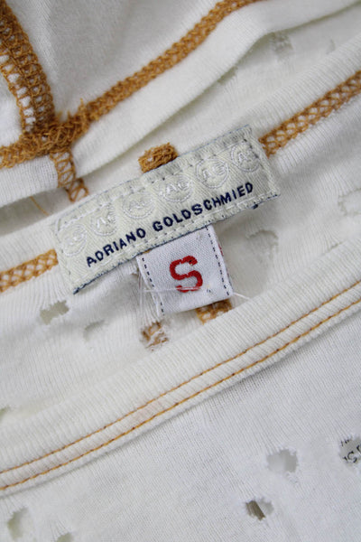 Adriano Goldschmied Women Basic White Cotton Long Sleeve T-Shirt Size S