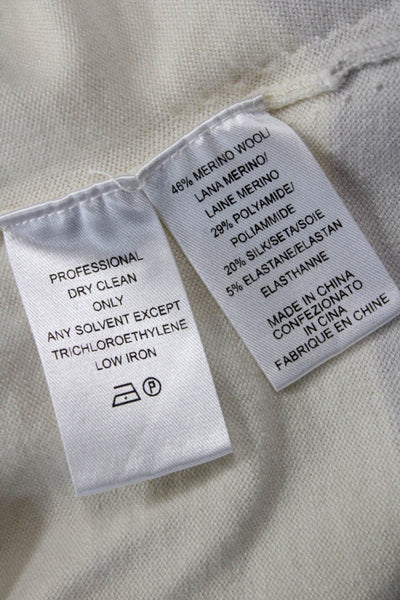 Narciso Rodriguez Unisex Striped Beige Sweater 3/4 Sleeve Crewneck Size 42