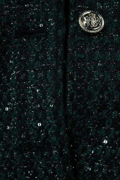 Jus D Orange Women Collared Button Green Jacket 100% Polyester Size 3