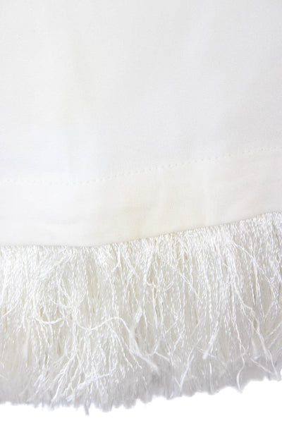 ALC Womens Cropped Top White Sleeveless Crew Neck Zip Size 0