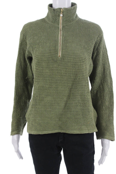 Donni Unisex Green 100% Cotton Mock Neck Pullover Sweater Size XS