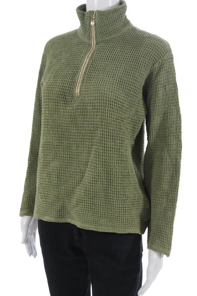 Donni Unisex Green 100% Cotton Mock Neck Pullover Sweater Size XS