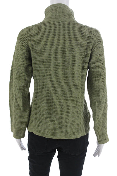 Donni Unisex Green 100% Cotton Mock Neck Pullover Sweater Size XS