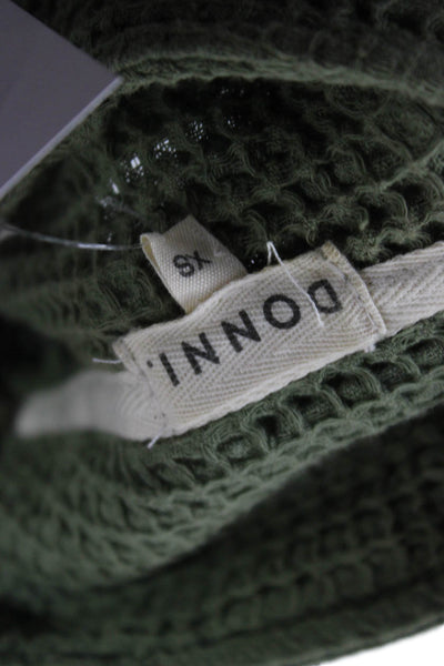 Donni Unisex Green 100% Cotton Mock Neck Pullover Sweater Size XS