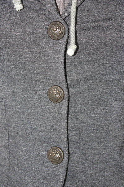 Haute Hippie Womens Dark Gray Collared Button Blazer Long Sleeve Size XS
