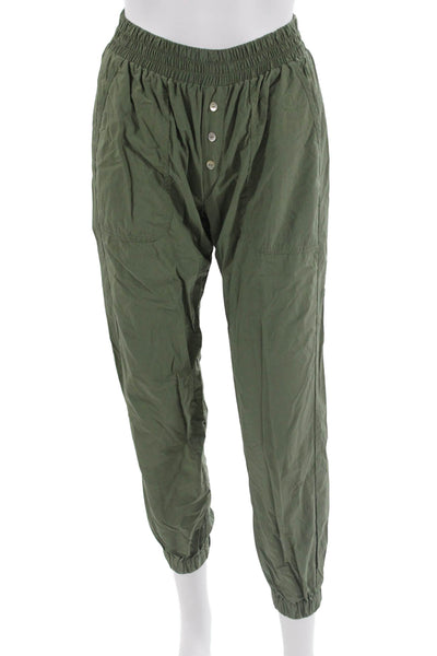 Donni Unisex Green Windbreaker Jogger Pants Nylon Blend Button Army Size XS