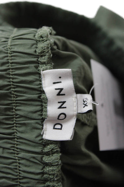 Donni Unisex Green Windbreaker Jogger Pants Nylon Blend Button Army Size XS