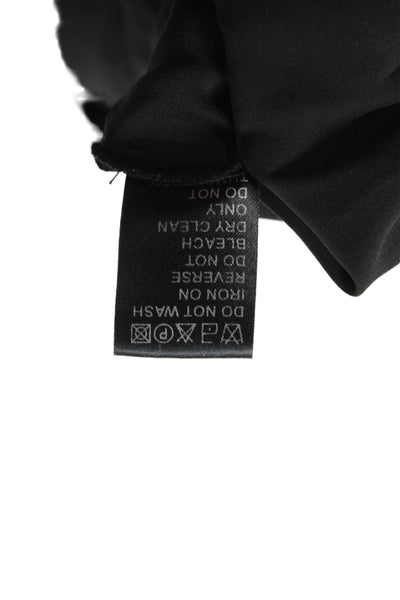 Brunya Women Blouson Shift Mini Dress Black Silk Size 2