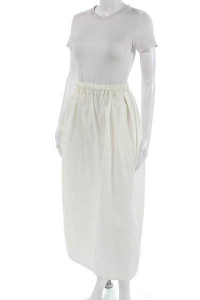 Ninety Percent Women Peasant Midi Skirt White 100% Organic Cotton Size S