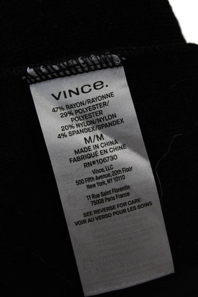 Vince Unisex Full Zip Mock Neck Long Sleeve Black Sweater Size M